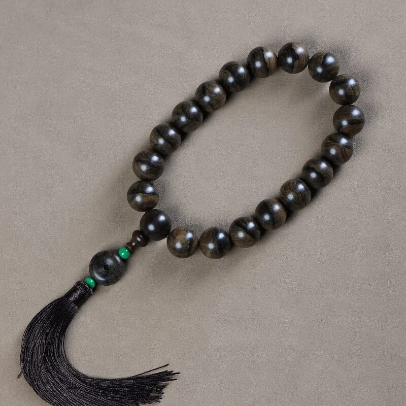 数珠 男性用 19玉 沈香（じんこう）正絹房 マイ数珠 木製 高級数珠