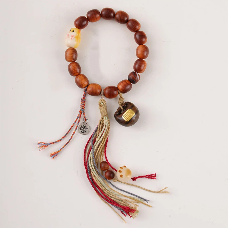 数珠 ブレスレット 崖柏 木 レディース ハムスター 如意（にょい）付 女性用 数珠 可愛い 和風 ギフト