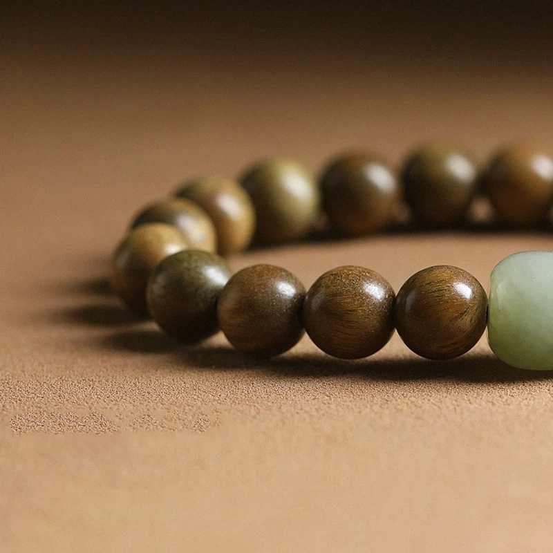 数珠 ブレスレット 緑檀 8mm 木玉ブレス 男性用 女性用 数珠ブレス 生命樹 天然木 念珠ブレスレット
