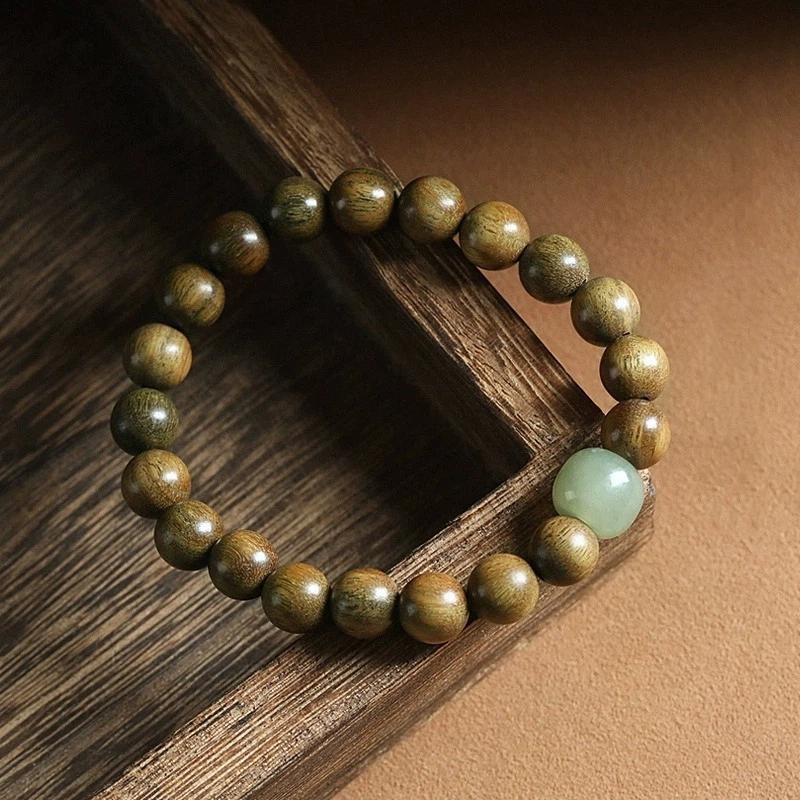 数珠 ブレスレット 緑檀 8mm 木玉ブレス 男性用 女性用 数珠ブレス 生命樹 天然木 念珠ブレスレット