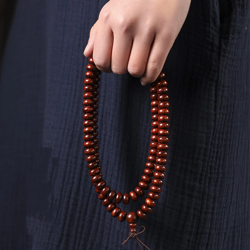 木 ブレスレット 男性用 女性用 インド産 紫檀 数珠ブレス  