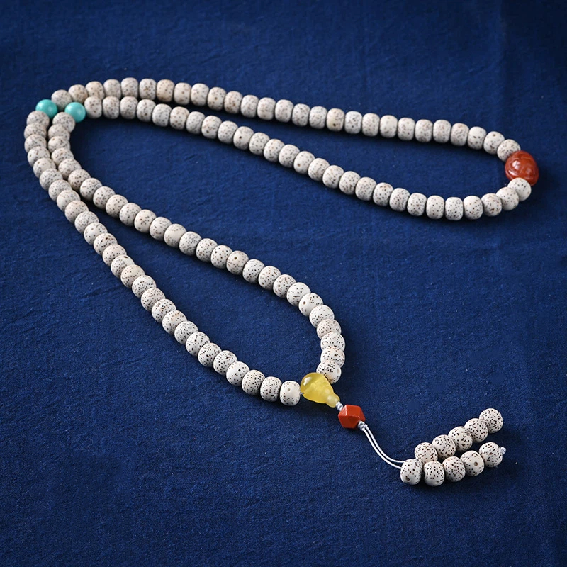 数珠 ブレスレット 108玉 星月菩提樹 赤瑪瑙 手首数珠 ペンダント 男性用 女性用