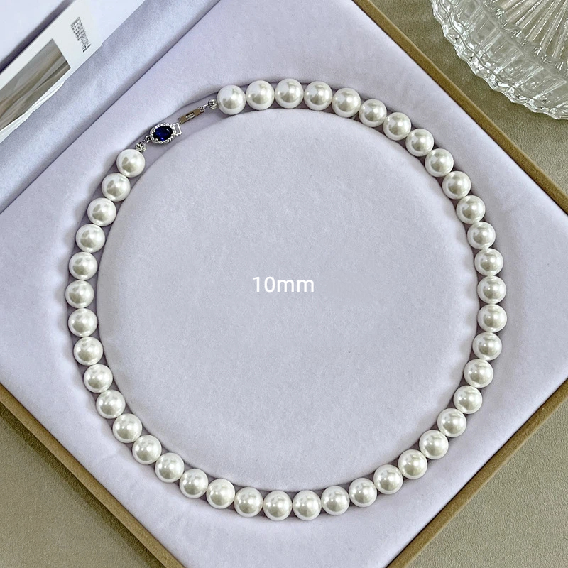 パールネックレス オーストラリア産 白蝶真珠 天然 ブルーサファイア 6mm 8mm 10mm