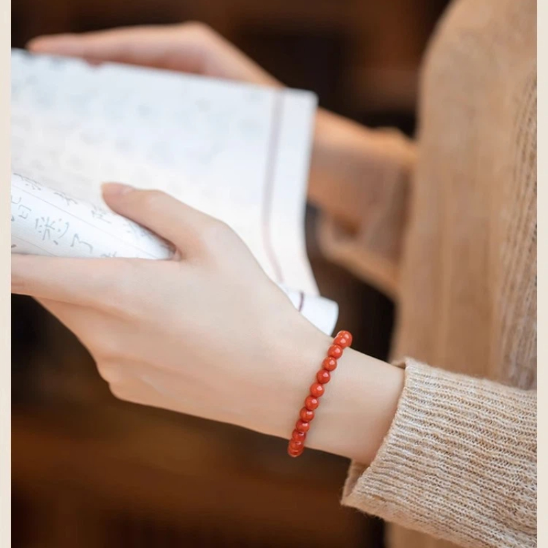 天然南紅瑪瑙 ブレスレット 天然石 パワーストーンブレスレット 4mm 6mm 8mm ナンホーンアゲート 数珠 小玉 レディース メンズ 女性用 男性用