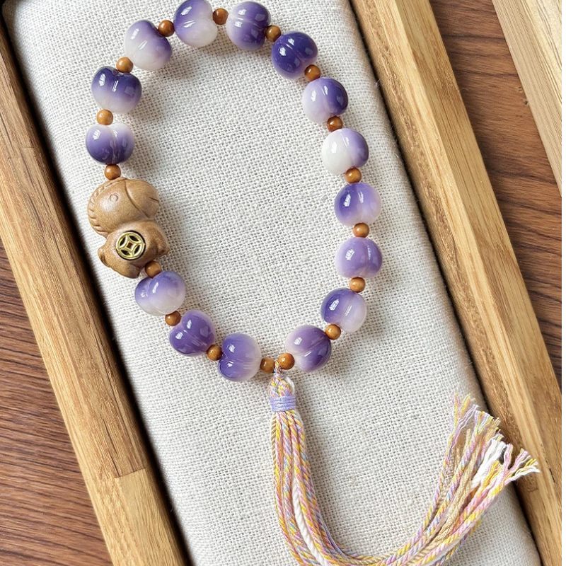 菩提珠 ブレスレット 数珠ブレス オリーブ核 桃の木の馬 腕輪ブレスレット お守り