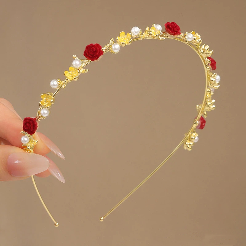 髪飾り成人式 カチューシャ  薔薇 バラ パールカチューシャ 痛くない おしゃれ  結婚式 二次会 プレゼント