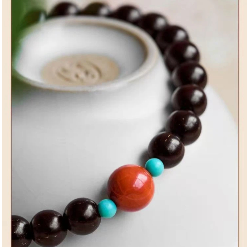 紫檀木ブレスレット 天然木  インド産 6mm 南紅瑪瑙 天然石 お守り ブレスレット 腕輪数珠 男性用 女性用 和風 