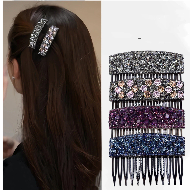 夜会巻きコーム かんざし ラインストーン レディース 簪 コーム 髪飾り 韓国風 成人式 着物 結婚式