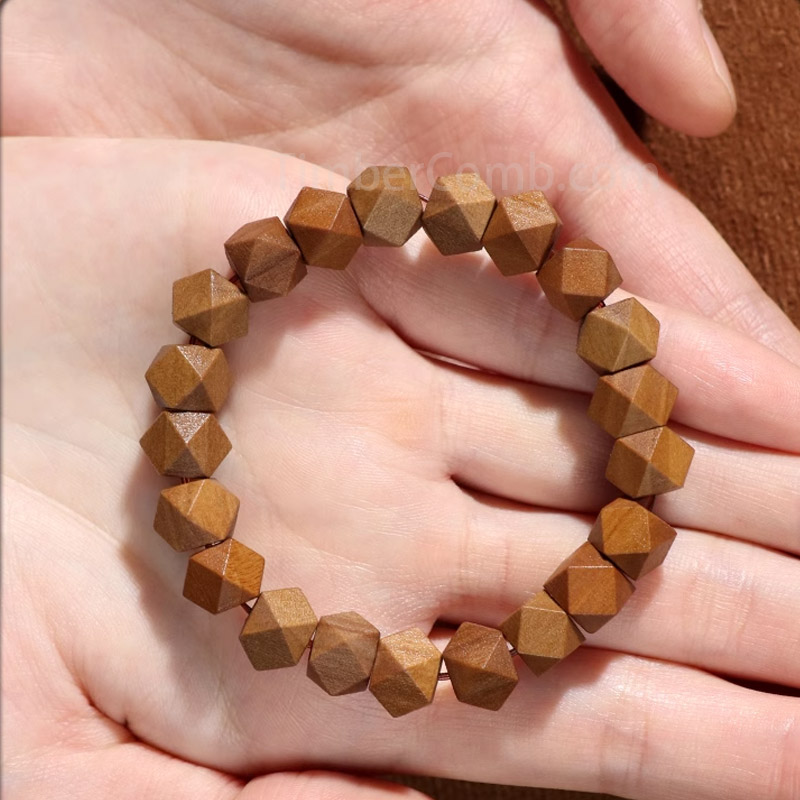 老山白檀仏珠ブレスレット 八角形幸運カップルアクセサリー 女性用誕生日プレゼント-木彫り高級人気専門店
