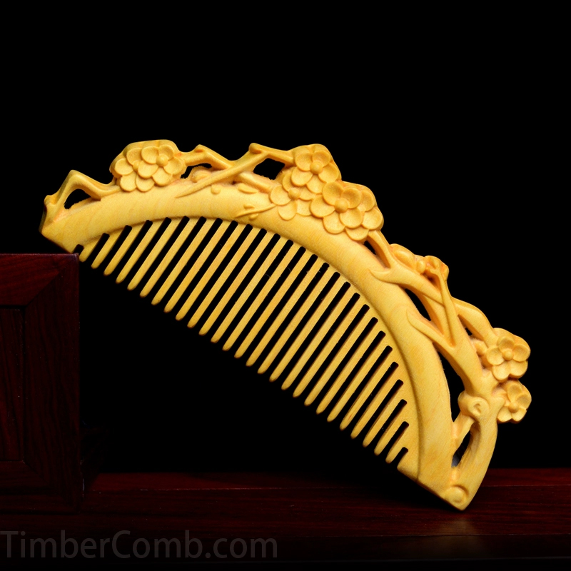 つげ櫛の無垢材使用・古典彫刻手作り工芸櫛｜贈答用ヘアケアスタイリング梳き櫛-木彫り高級人気専門店