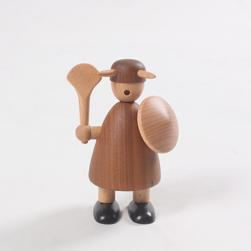 木のオブジェ ヴァイキング viking 海賊 置物 可愛い 木製玩具 インテリア おしゃれ 人形 天然木 北欧雑貨 