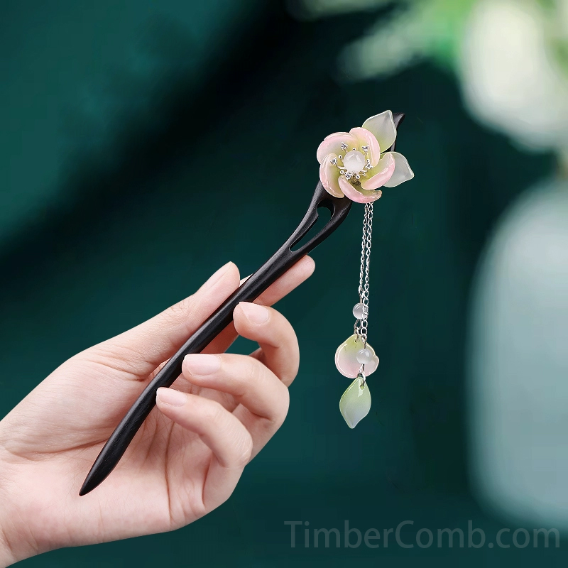 天然檀木新デザイン かんざし｜高級感ある現代的オリジナルシンプル結髪用｜古風女性用かんざし-木彫り高級人気専門店