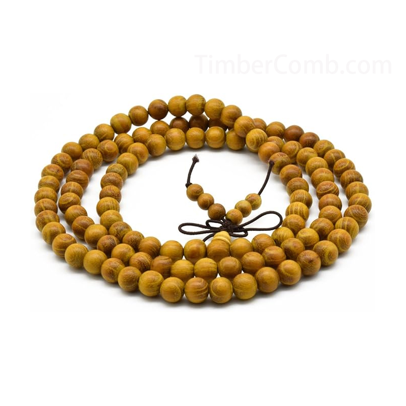 天然本家黄金檀木 男性用女性用数珠 腕輪ブレスレット 金糸念珠 黄金クス材念珠 高級腕輪 ネックレス-木彫り高級人気専門店