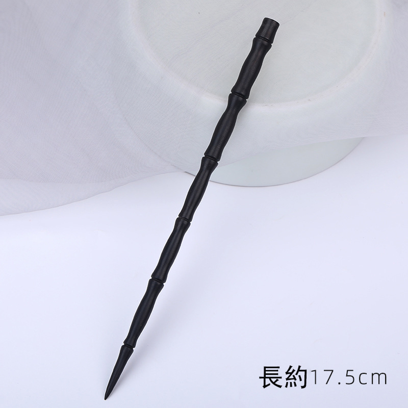 黒檀のかんざし竹節デザイン シンプルモダン 古风 髪飾り 丸め髪用 木製簪 和服ヘアアクセサリー 挽髪木製钗
