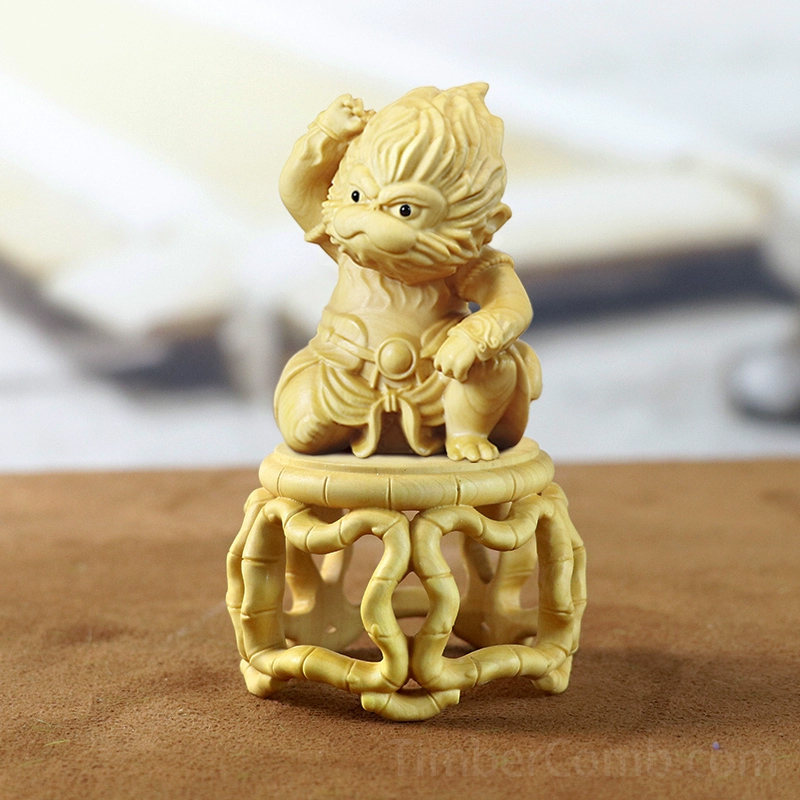 つげ彫り丸太鼓型台座 植木鉢・花瓶・置物用 奇岩・仏像飾り 木製透かし彫り竹節デザインの丸台座-木彫り高級人気専門店