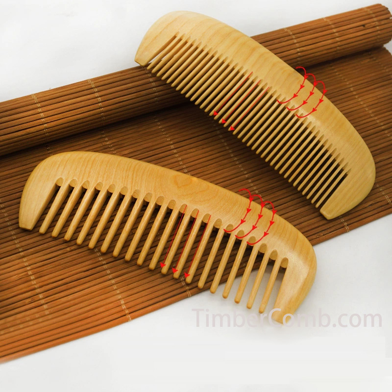天然つげ櫛ヘアブラシ 女性専用 ヘッドマッサージ用櫛 抜け毛・静電気防止 携帯可能な大型梳子-木彫り高級人気専門店