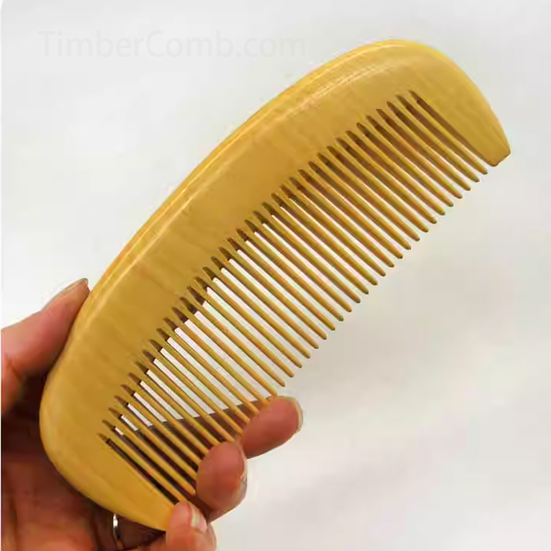 天然つげ櫛ヘアブラシ 女性専用 ヘッドマッサージ用櫛 抜け毛・静電気防止 携帯可能な大型梳子-木彫り高級人気専門店