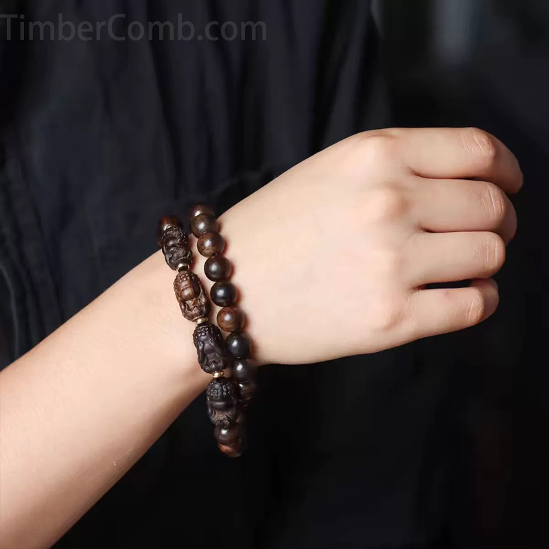 沈香の木製チャーム ブレスレット