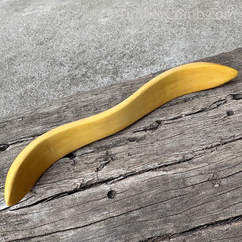 つげのかんざし ミニマリスト風お団子ヘアアクセサリー ヘアスティック 長さ約11cm オリジナルデザイン