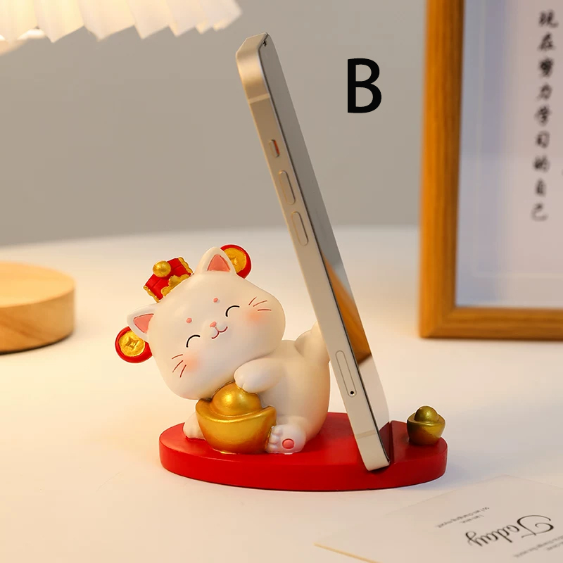 猫の置物 スマホスタンドタイプ 飾り インテリア飾り可愛い 幸運 招き卓上置物インテリア 雑貨 小物