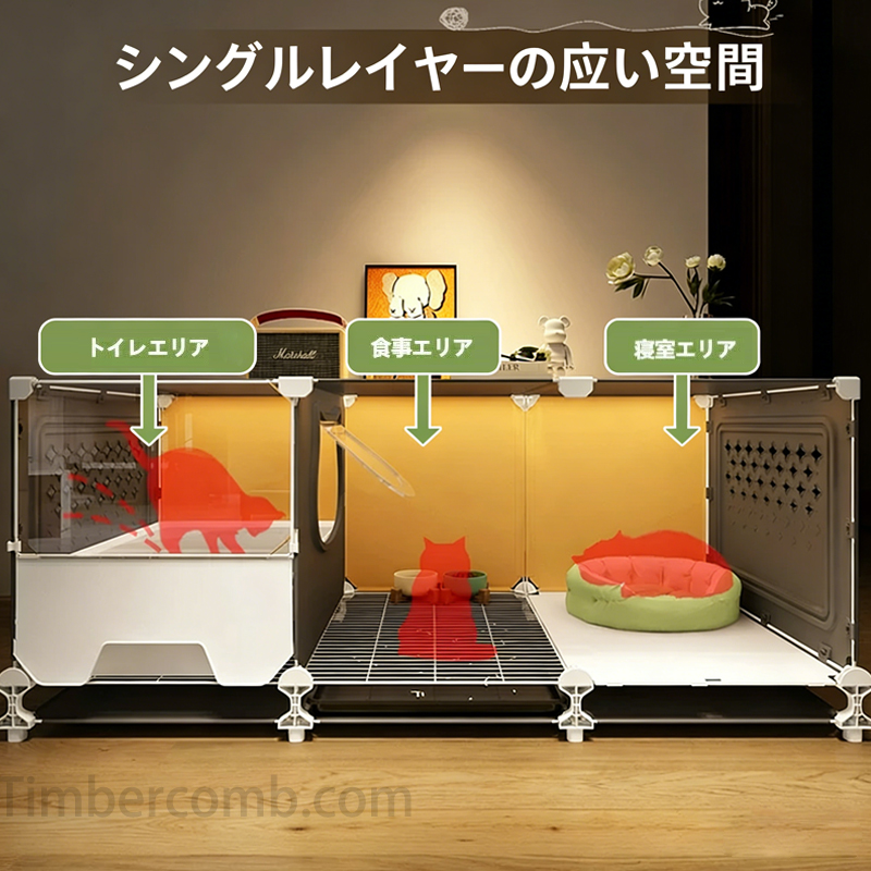 キャットケージ ペットケージ 猫用 猫ケージ 3段/2段 トイレ一体型 組み立て 簡単 猫の別荘 ねこケージ おしゃれ