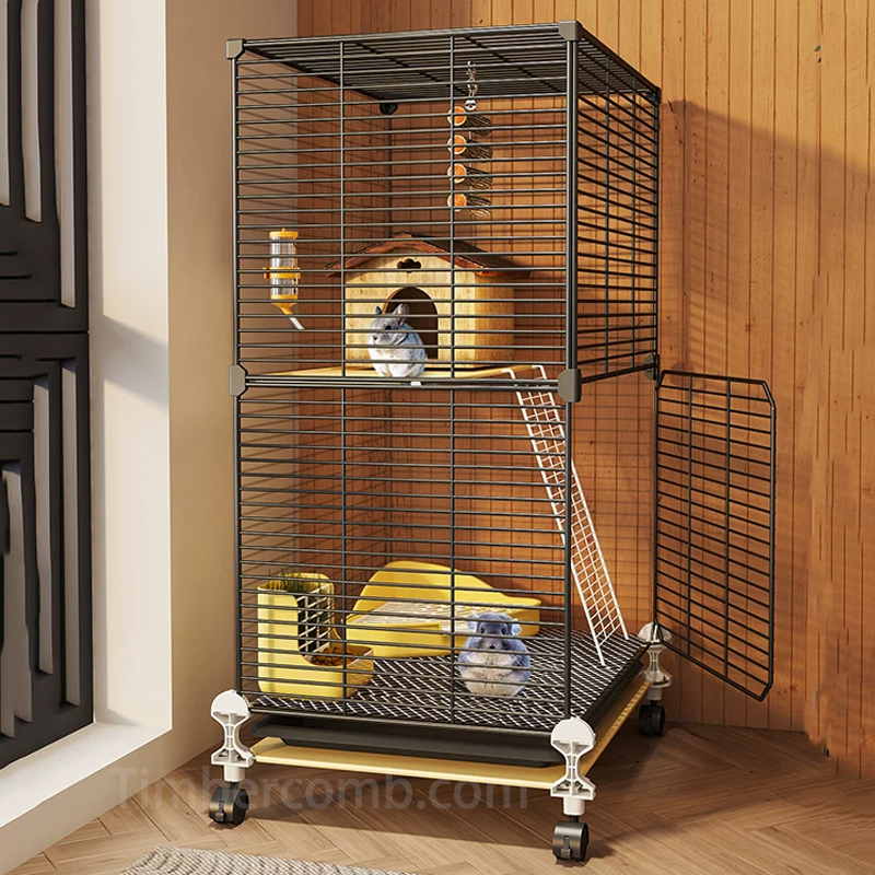 チンチラケージ ペットケージ 小動物ケージ 家庭用ケージ 1段/2段/3段 車輪と引き出しトレイ付き モルモット リス チンチラ フェレット ケージ ペット用品
