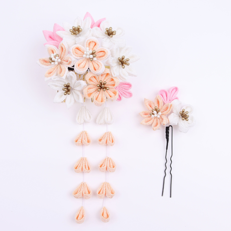 成人式髪飾り 結婚式 和装 つまみ細工 赤 白 梅 菊 2点セット 振袖用 ウェディング 花 着物 ヘアアクセサリー ヘッドドレス