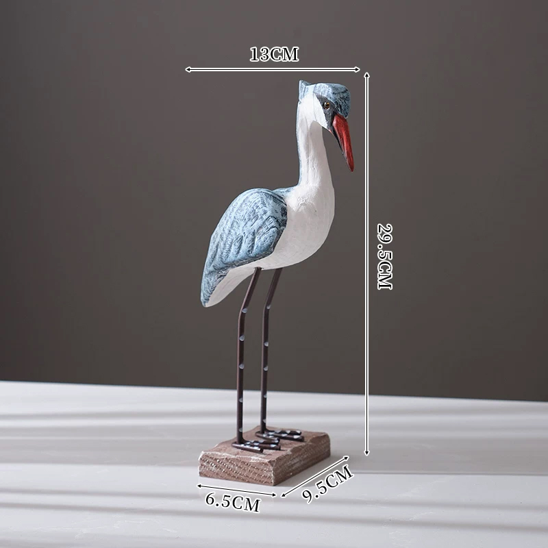 カモメの置物 - 地中海マリン風ナチュラル木製リビングルーム玄関結婚式装飾品