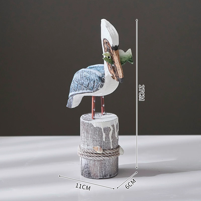 カモメの置物 - 地中海マリン風ナチュラル木製リビングルーム玄関結婚式装飾品