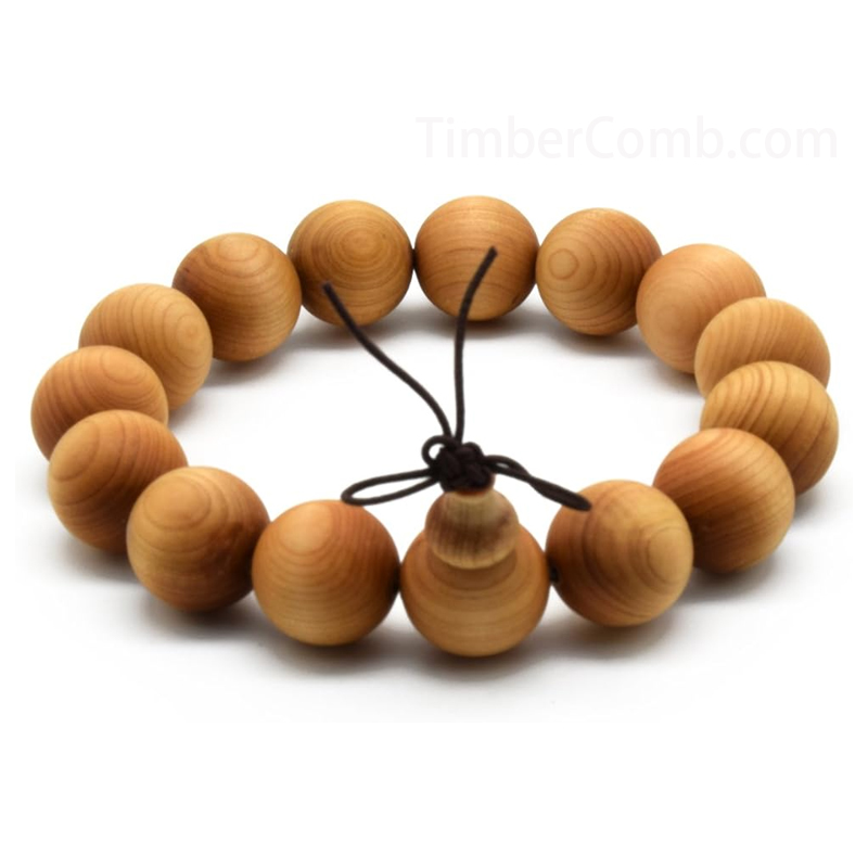 ヒノキ 男性用女性用ブレスレット 油分が高いヤーバイ念珠 本場の生薬のにおい付き 腕輪の数珠 天然素材-木彫り高級人気専門店