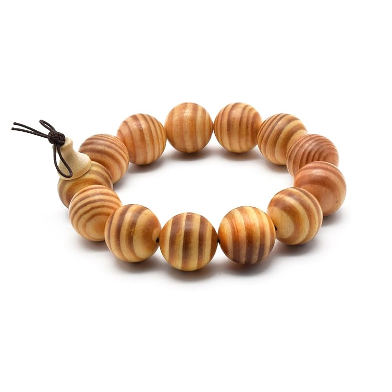 天然ダマーパインウッドビーズ チベット仏教 マーラー 瞑想 ネックレス ブレスレット ビーズ, 18mm 念珠ブレスレット