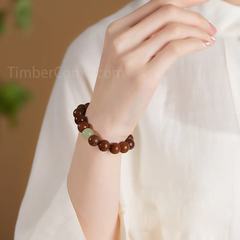 天然の金絲楠木製ハンドストリング仏念珠DIY男女兼用腕輪文房具運気アップレトの国潮風仏珠ブレスレット。