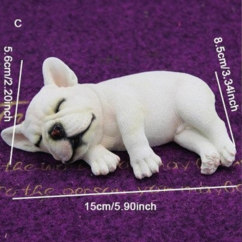 犬の置物 おやすみフレンチブルドッグ オーナメント綺麗 高級 车内の飾り 犬のオブジェ 樹脂製 心癒し
