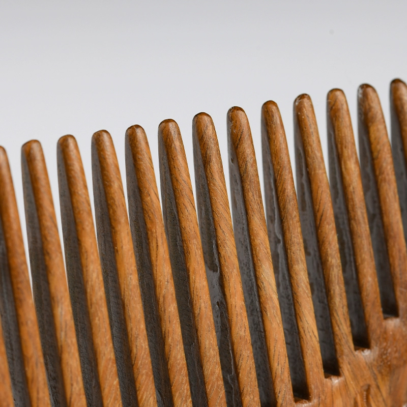 天然緑檀木 木製櫛 両面彫刻 白鳥 お守り 静電気防止 美髪 頭皮マッサージ 男女 プレゼント お祝い