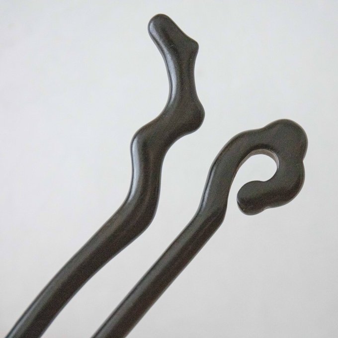 黒檀木のかんざし高級木材 檀木 1本かんざし 簪 シンプル 黒檀木