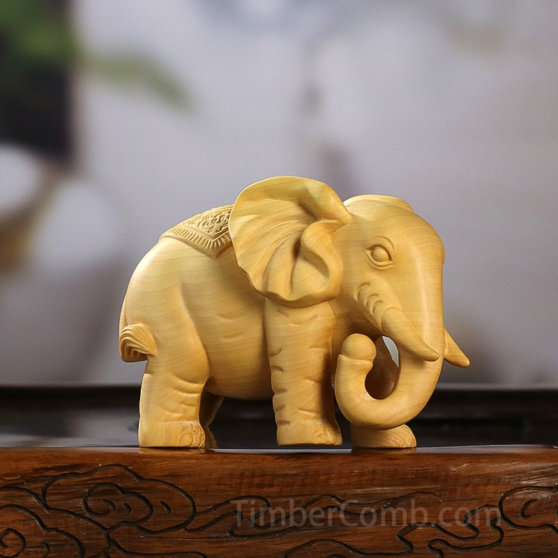 木彫り 象 置物 エレファント ゾウ フィギュア 動物の置物 小物 インテリア