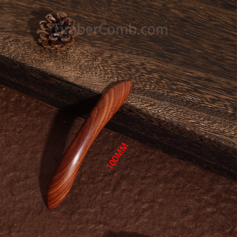 丸頭両先鋭木製かんざし・裏返し式アップスタイル用ショートタイプ 古風緑檀黒檀伝統髪飾り-木彫り高級人気専門店