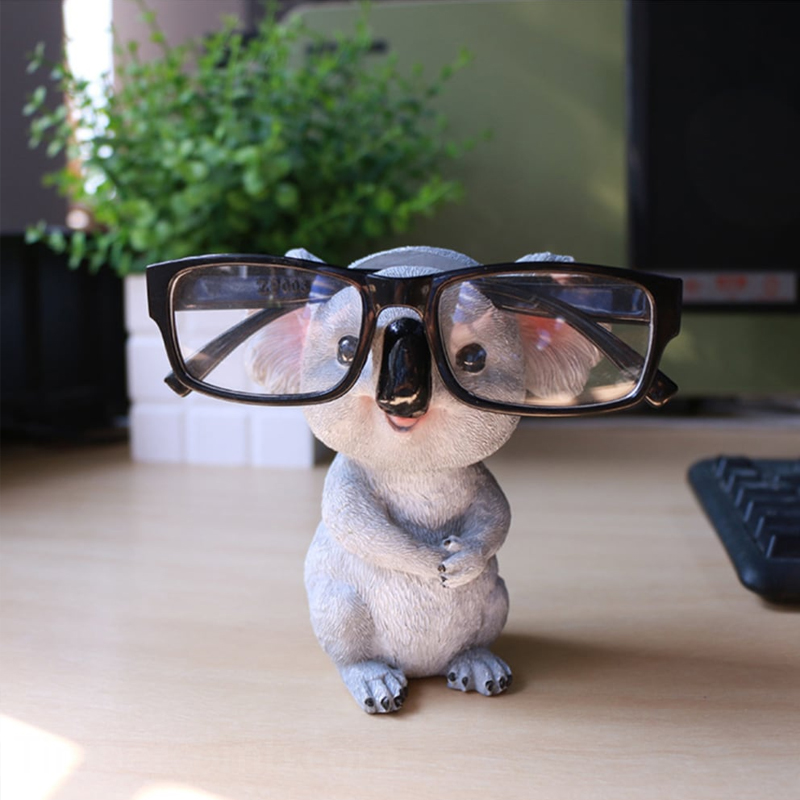 コアラ置物 メガネスタンド 動物置物 インテリア 収納 オフィスの癒しアイテム デスク上が楽しくなる“心が整う”ギフト