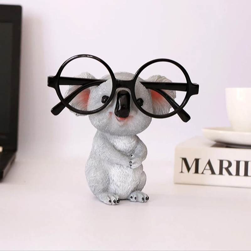 コアラ置物 メガネスタンド 動物置物 インテリア 収納 オフィスの癒しアイテム デスク上が楽しくなる“心が整う”ギフト