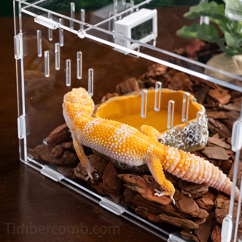 レオパ ケージ 爬虫類ケージ 爬虫類飼育 両生類 飼育ケージ 透明 温度湿度計付き 通気性 脱走防止 亀 トカゲ ヤモリ 蜘蛛 サソリハリネズミ ヘビ カエル アクリルケージ 2サイズ展開