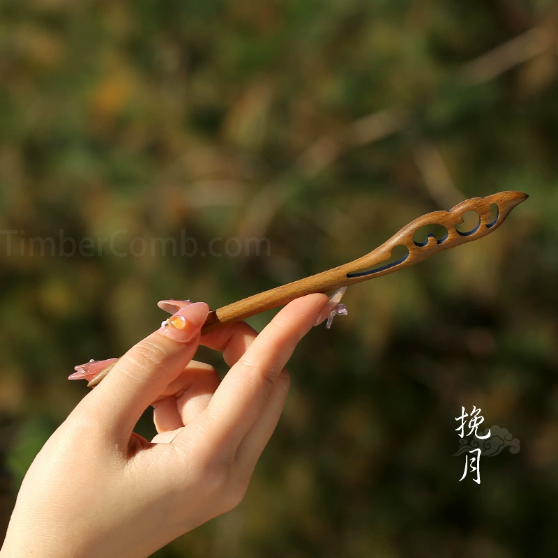 檀木製かんざし高級、新日本風の女性向け木製かんざし、日常通勤にも最適な高品質なかんざしです。-木彫り高級人気専門店