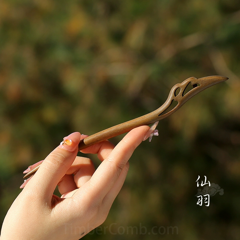 檀木製かんざし高級、新日本風の女性向け木製かんざし、日常通勤にも最適な高品質なかんざしです。-木彫り高級人気専門店