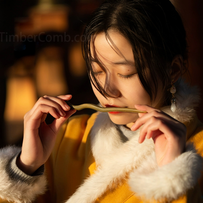 檀木製かんざし高級、新日本風の女性向け木製かんざし、日常通勤にも最適な高品質なかんざしです。-木彫り高級人気専門店