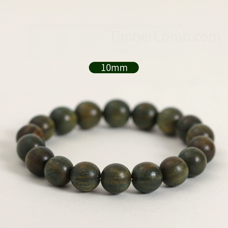 天然緑檀の数珠ブレスレット、静かに瞑想するための念珠、手で転がして楽しめる、腕輪数珠、学生にもおすすめの仏珠ブレスレット。