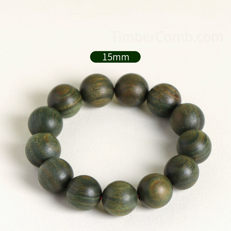 天然緑檀の数珠ブレスレット、静かに瞑想するための念珠、手で転がして楽しめる、腕輪数珠、学生にもおすすめの仏珠ブレスレット。