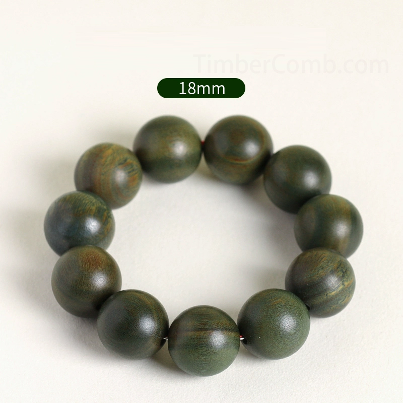 天然緑檀の数珠ブレスレット、静かに瞑想するための念珠、手で転がして楽しめる、腕輪数珠、学生にもおすすめの仏珠ブレスレット。