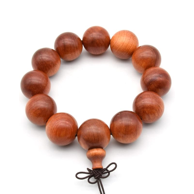 天然 ブラッド ドラゴン 木製 仏教 祈り ビーズ ブレスレット ネックレス レッド アガシス キングオブウッド マーラービーズ, 20mm 数珠ブレスレット