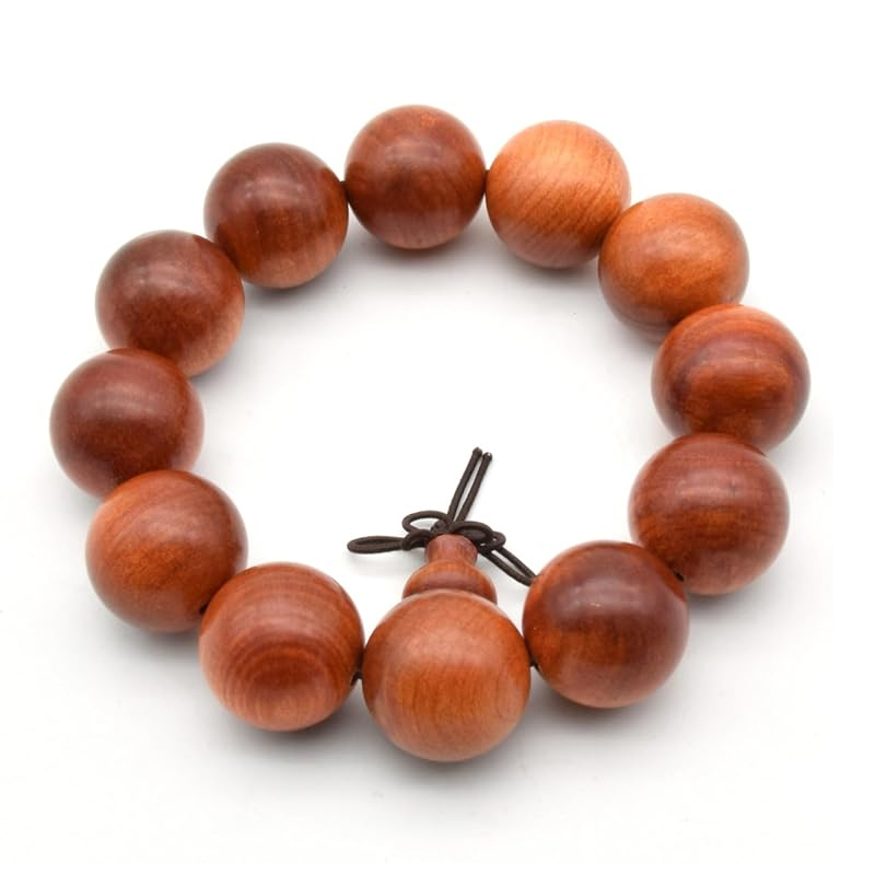 天然 ブラッド ドラゴン 木製 仏教 祈り ビーズ ブレスレット ネックレス レッド アガシス キングオブウッド マーラービーズ, 20mm 数珠ブレスレット