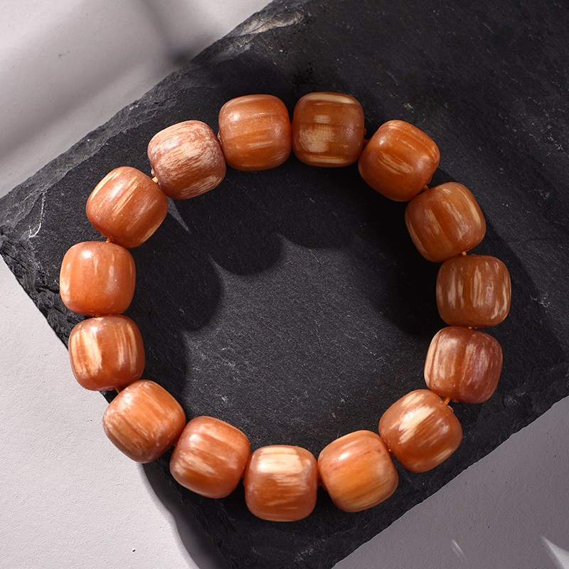 天然血のドラゴン 木製 仏教徒 祈り ビーズ ブレスレット ネックレス レッド アガシス キング・オブ・ウッドマーラービーズ