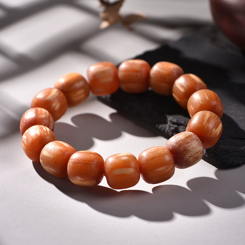 天然血のドラゴン 木製 仏教徒 祈り ビーズ ブレスレット ネックレス レッド アガシス キング・オブ・ウッドマーラービーズ